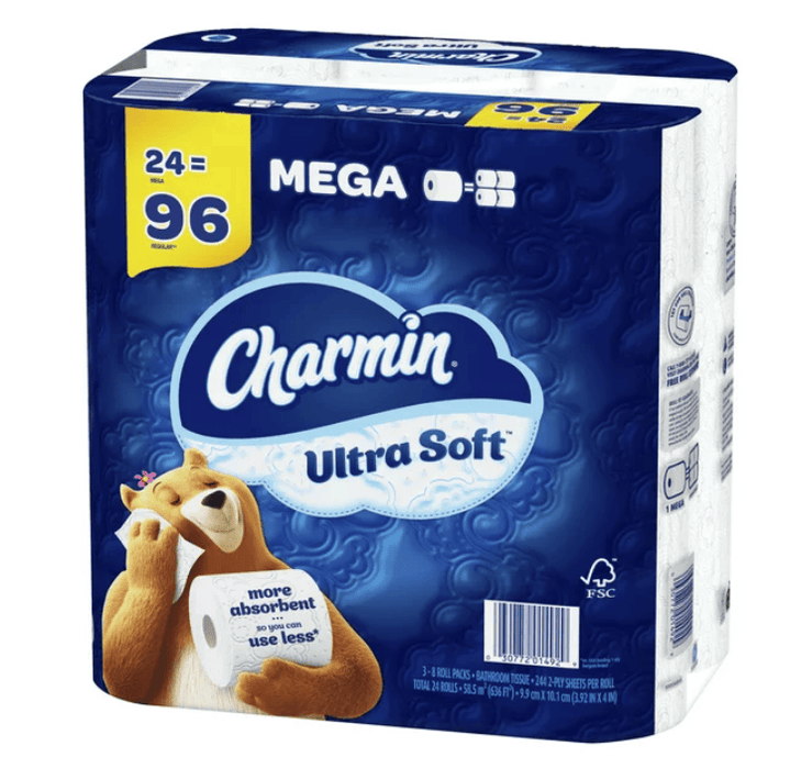 Charmin Ultra Soft Toilet Paper, 24 Mega Roll