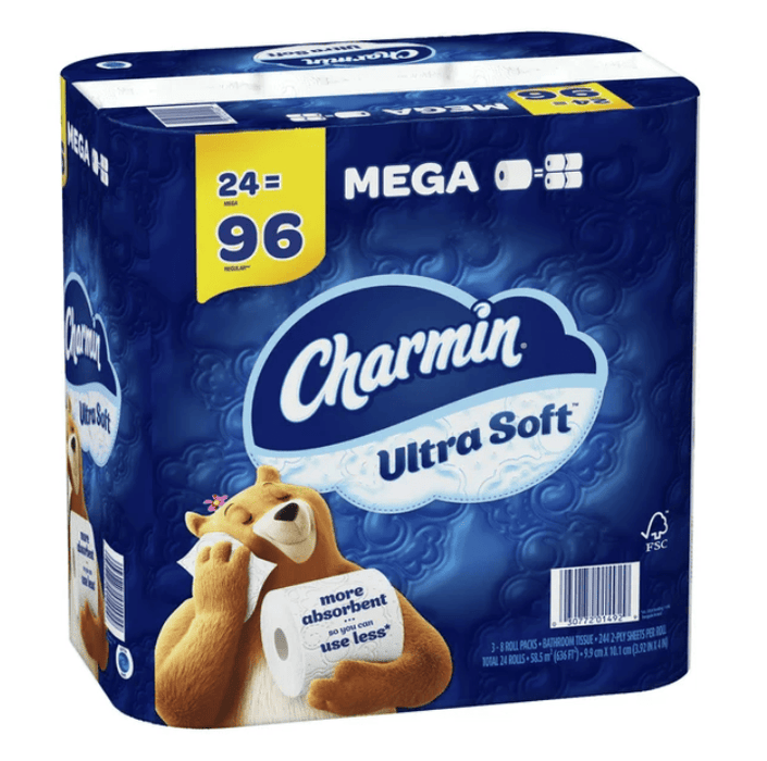 Charmin Ultra Soft Toilet Paper, 24 Mega Roll