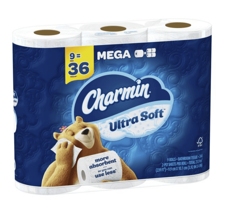 Charmin Ultra Soft Toilet Paper, 9 Mega Rolls