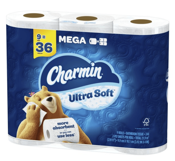 Charmin Ultra Soft Toilet Paper, 9 Mega Rolls