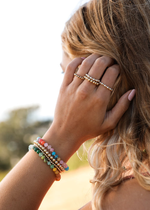 Natural Gemstone Bracelet + 14k Gold Filled Toggle : Sandbar