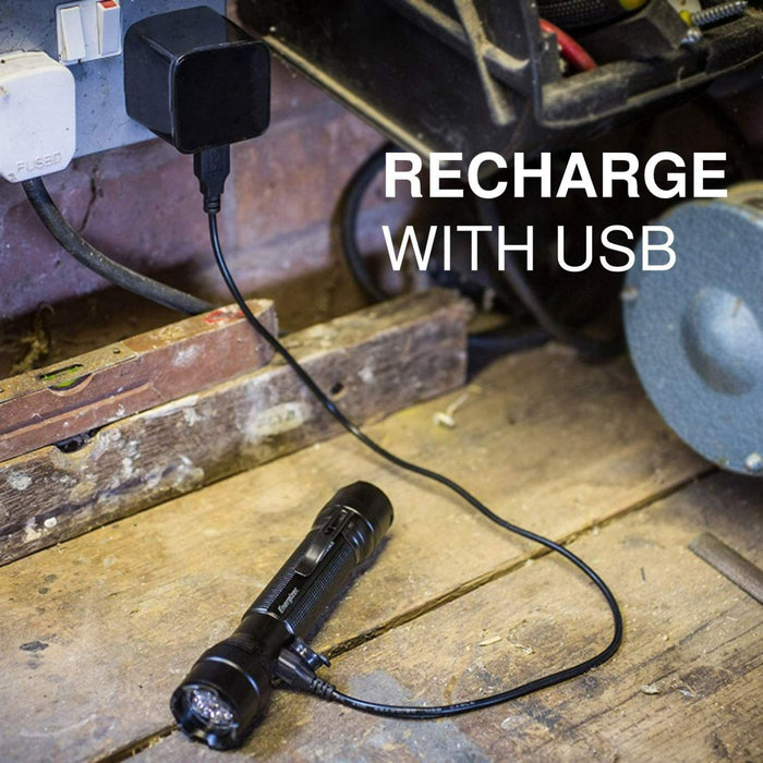 Energizer TAC-R 700 Rechargeable Flashlight with Micro-USB Charging Cable