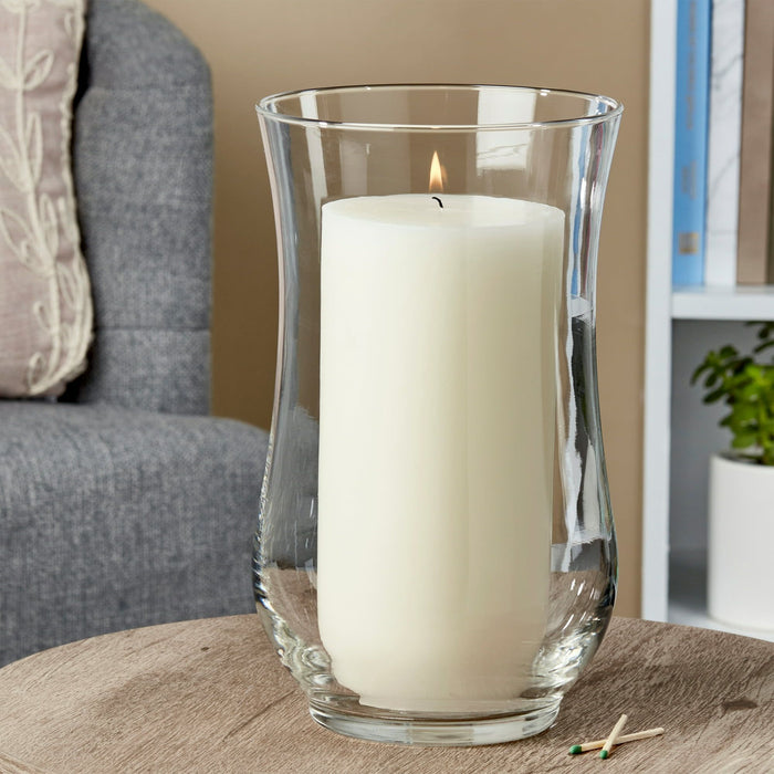 Mainstays Clear Curved Glass Hurricane Candle Holder