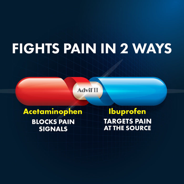 Advil Dual Action With Acetaminophen Ibuprofen Caplets; 200 mg; 36 Count