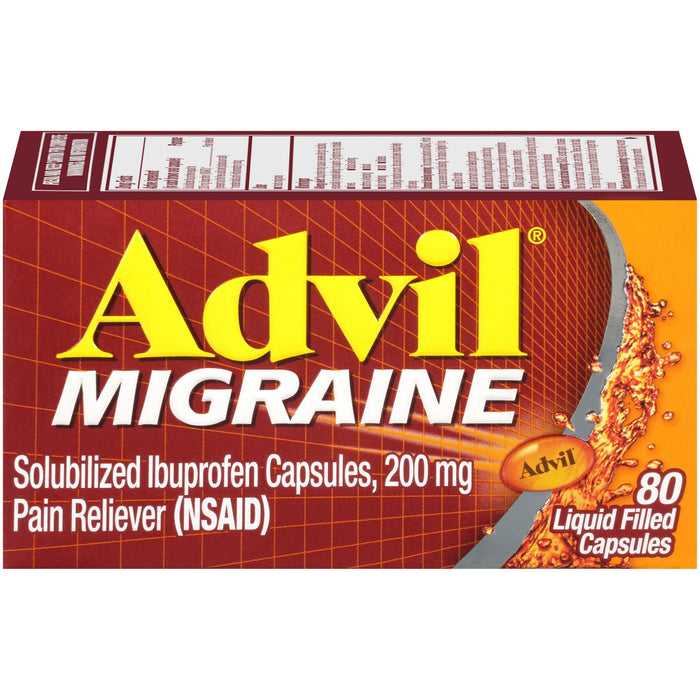 Advil Migraine Pain and Headache Reliever Ibuprofen Capsules; 200 mg; 80 Count