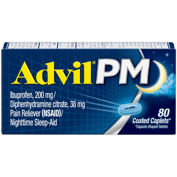 Advil PM Pain and Headache Reliever Ibuprofen Caplets; 80 Count