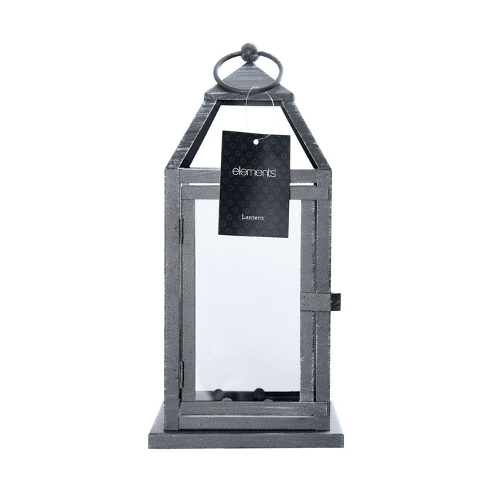 Elements 12-inch Classic Metal Decorative Lantern in Gray