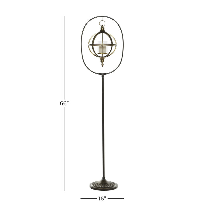 DecMode 16"W, 66"H Metal Candle Lantern, Bronze, 1 - Piece