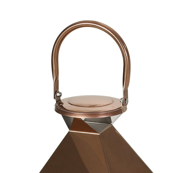 Kestrel Outdoor Stainless Steel Lantern Set, Rose Gold