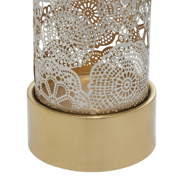 DecMode 8", 10"H Eclectic Lantern, Gold 2 - Pieces