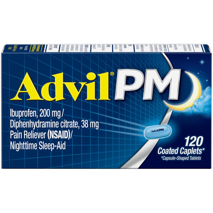 Advil PM Pain and Headache Reliever Ibuprofen Caplets; 200 mg; 120 Count