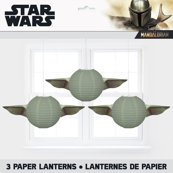 Multicolor Star Wars the Mandalorian The Child Baby Yoda Party Paper Lanterns, 3ct