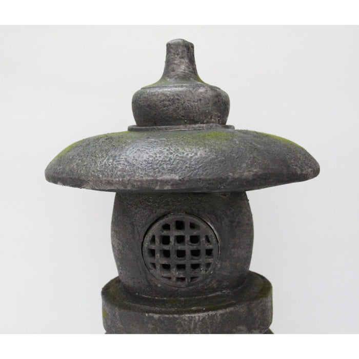 Hi-Line Gifts 25" Stone Multi Purpose Pagoda Lantern with Magnetic Door