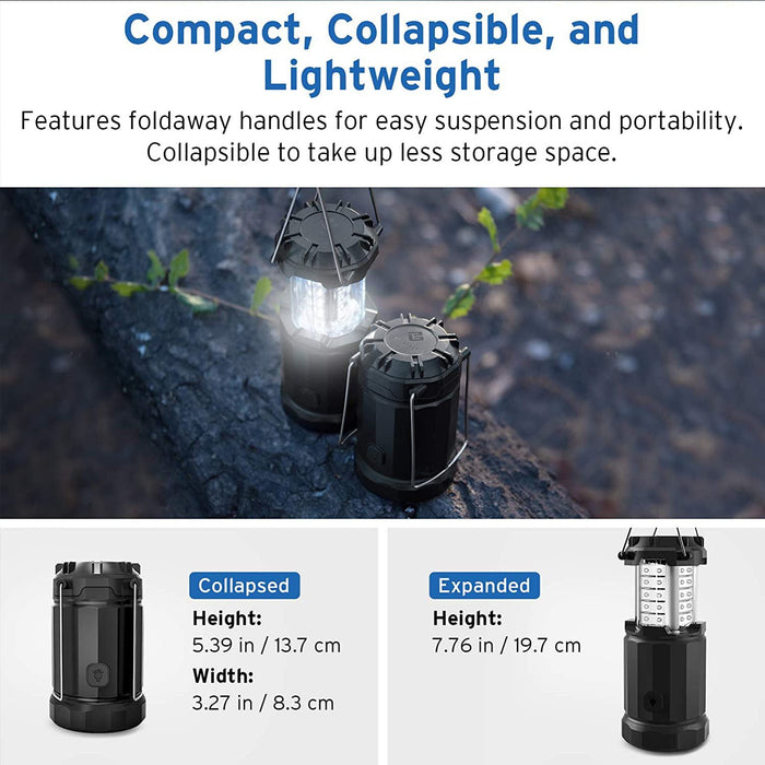 Etekcity LED Camping Lantern Magnetic Lights, Brightness Control with Batteries, Collapsible