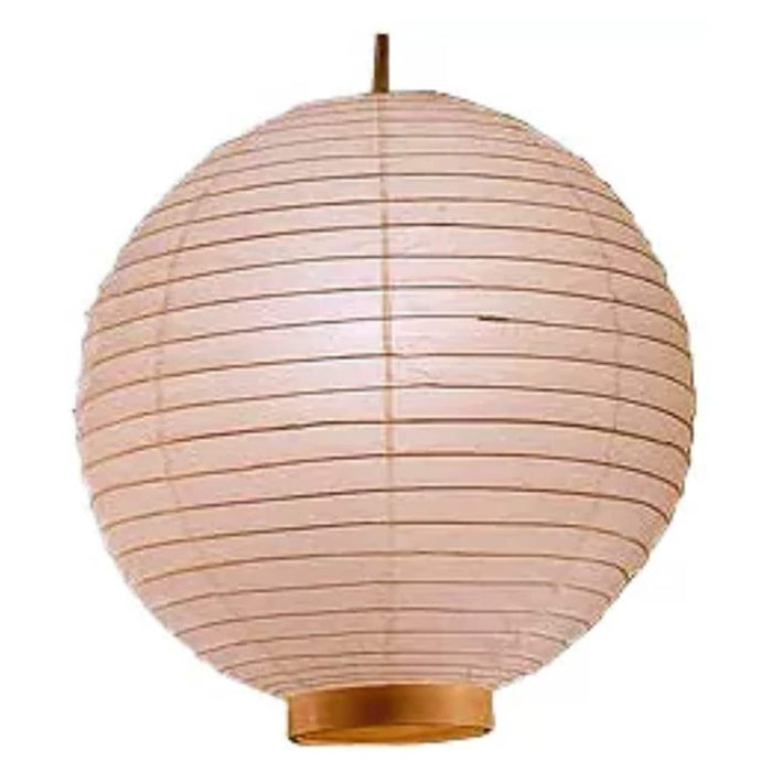 Oriental Furniture White Solid Print Casual 16" Round Shaped Paper Maru Bamboo Party Lantern