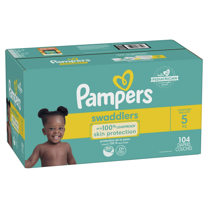 Pampers Swaddlers Diapers Enormous Pack Size 5, 104 Count