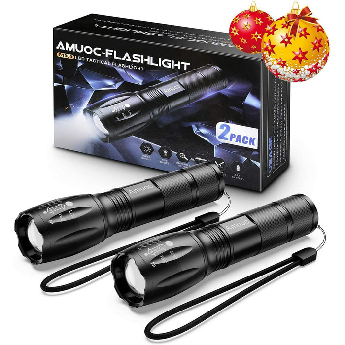 Amuoc LED 2000 Lumens Flashlights, Outdoor Waterproof Super Bright Flashlights