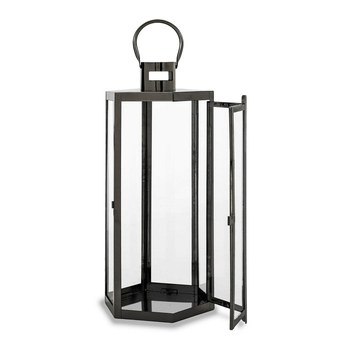 Brianna Stainless Steel Outdoor 23" Lantern, Black