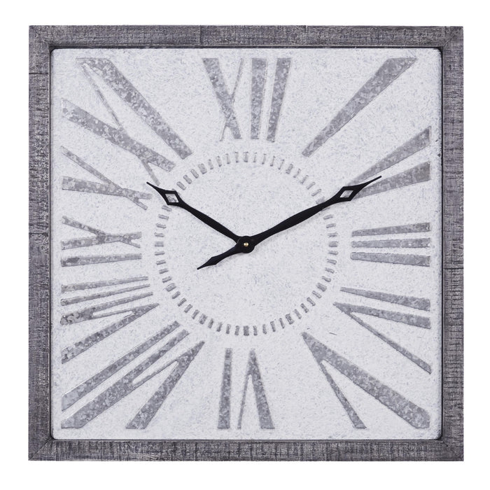 DecMode 25" Gray Metal Wall Clock