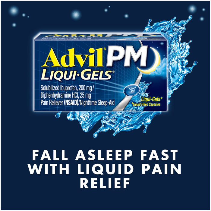 Advil PM Liqui-Gels Pain and Headache Reliever Ibuprofen Capsules; 80 Count