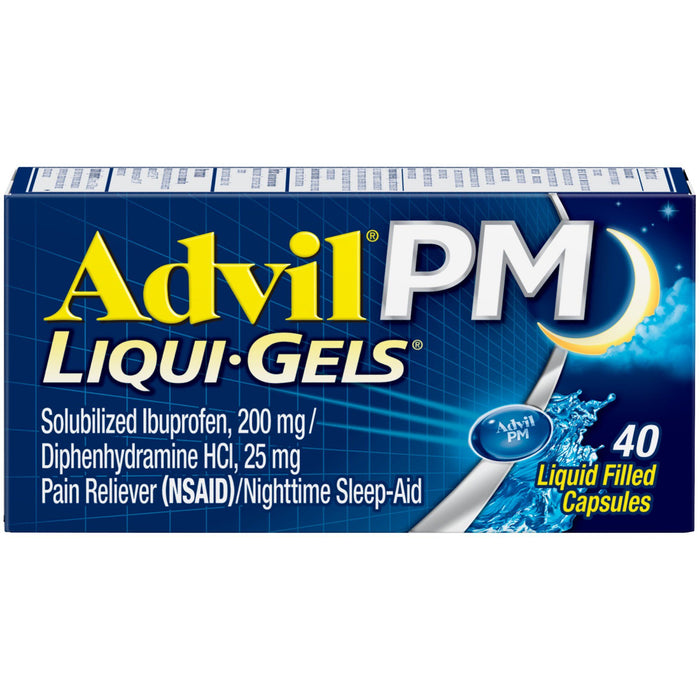 Advil PM Liqui-Gels Pain and Headache Reliever Ibuprofen Capsules; 40 Count