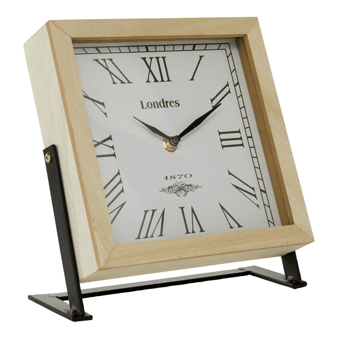 DecMode 9" Brown Wooden Clock