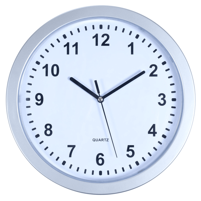 Silver Wall Clock with Hidden Safe - 10 inches by 10 inches