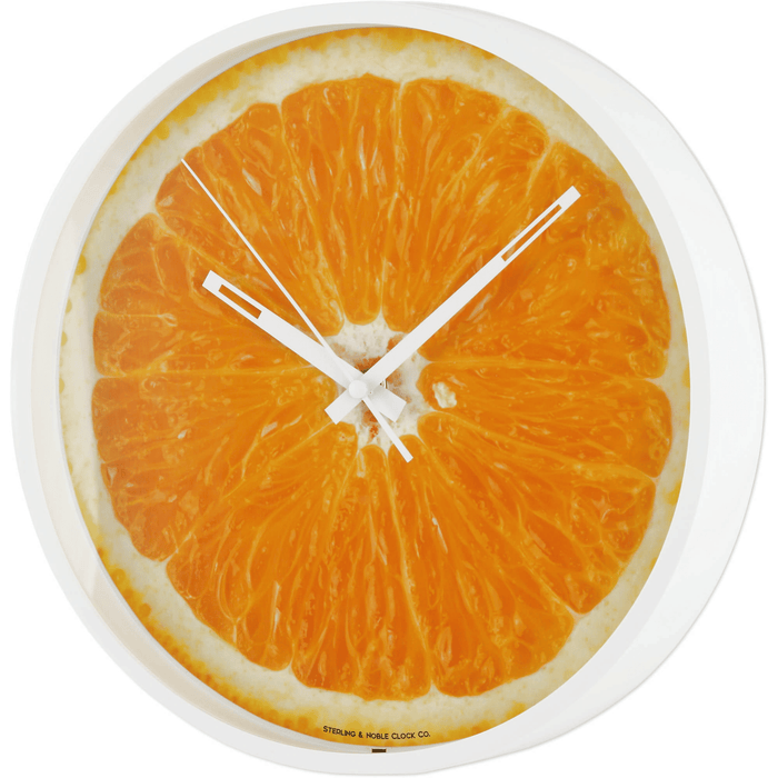 Mainstays 11.5" Round Indoor Photo Realistic Orange Fruit Analog Wall Clock with Quartz Movement