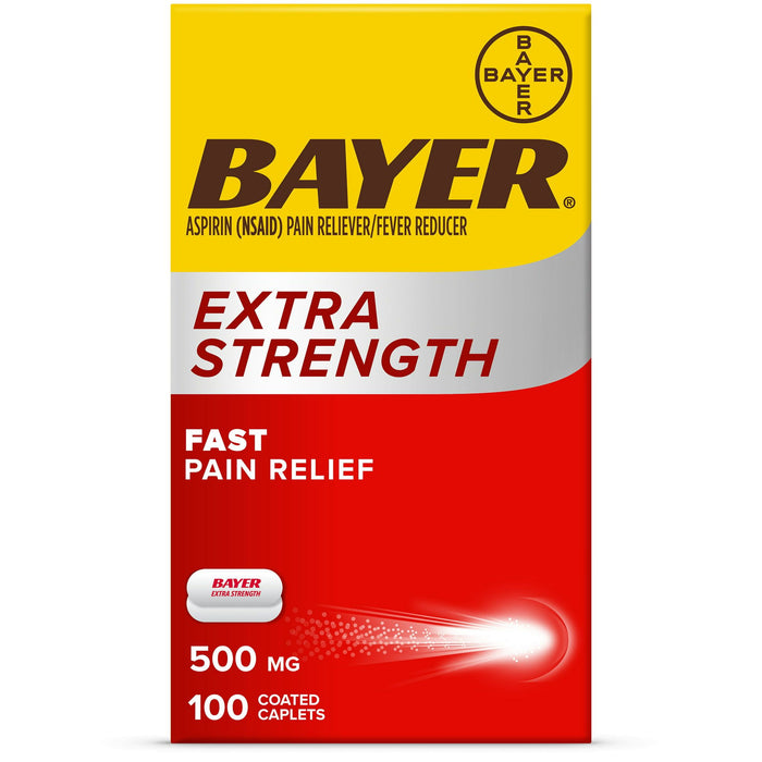 Bayer Extra Strength Aspirin Caplets; 500 mg; 100 Count