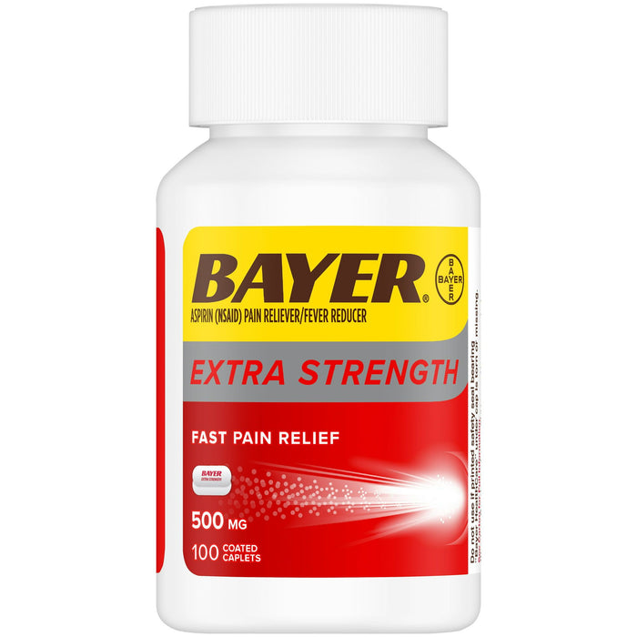 Bayer Extra Strength Aspirin Caplets; 500 mg; 100 Count