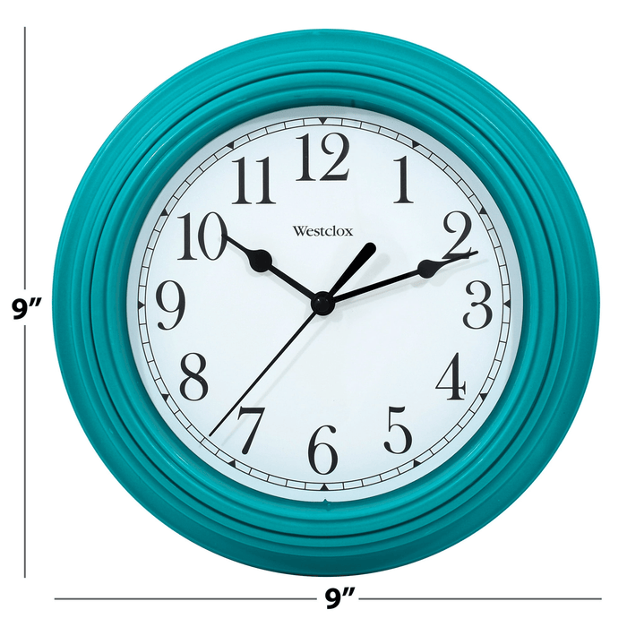 Westclox 9 inch Teal Round Simplicity Analog QA Wall Clock