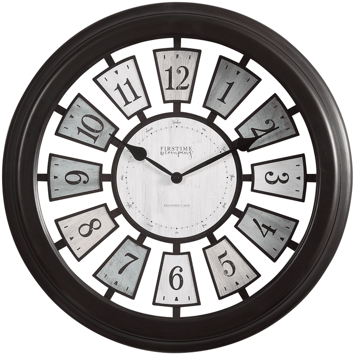 FirsTime & Co. Bronze Mercantile Plaques Wall Clock, Modern, Analog, 22.5 x 2.75 x 22.5 in