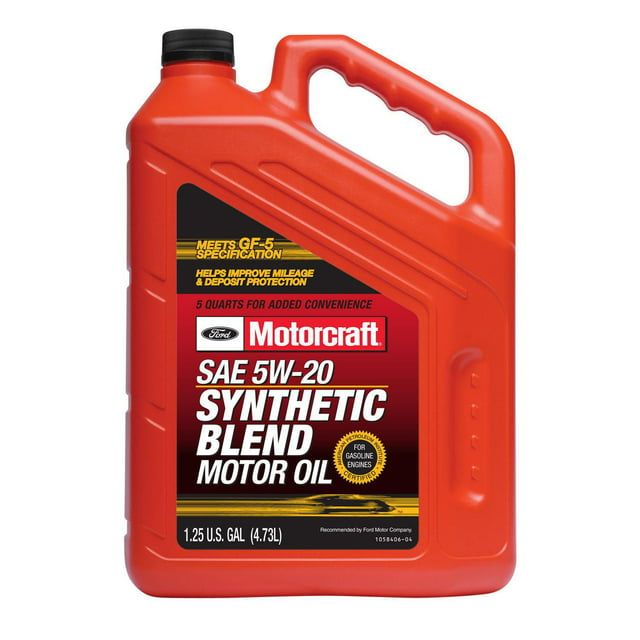 Motorcraft Synthetic Blend Motor Oil, 5W-20 - A premium-quality motor oil specifically developed for Ford Motor Company vehicles