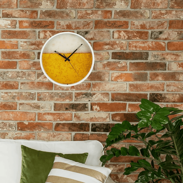 Mainstays 11.5" Round Indoor Photo Realistic Beer/Ale Analog Modern Wall Clock with Quartz Movement