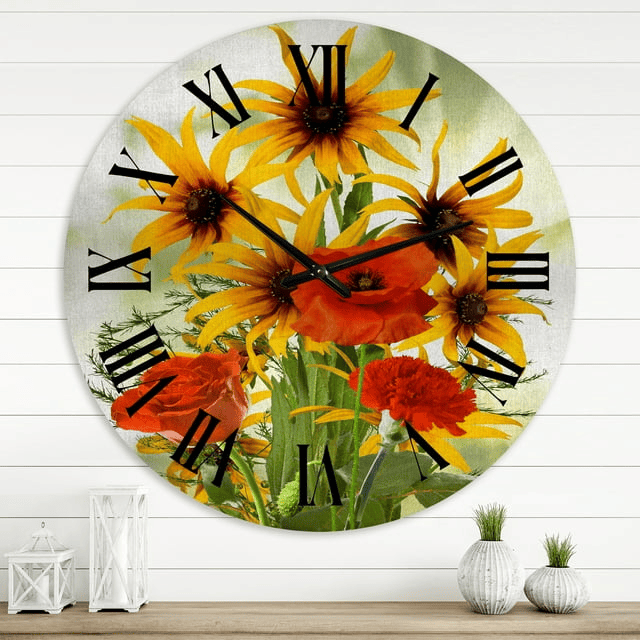 Designart 1 in Traditional Wall Clock(Size 36" x 36")