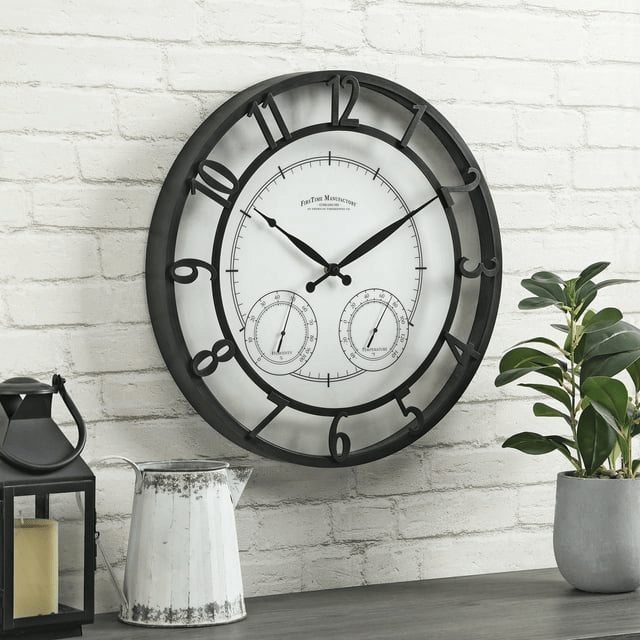 FirsTime & Co. Bronze Park Outdoor Wall Clock, Traditional, Analog, 18 x 2 x 18 in