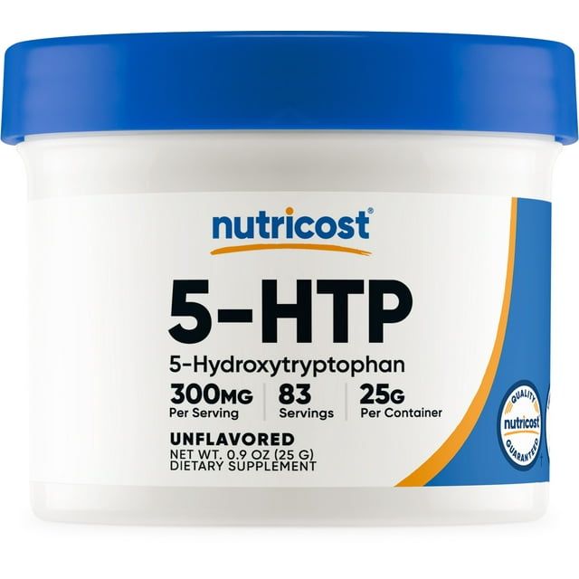 Nutricost 5-HTP Powder Mix 25 Grams (300mg Per Serving) - Non-GMO Supplement