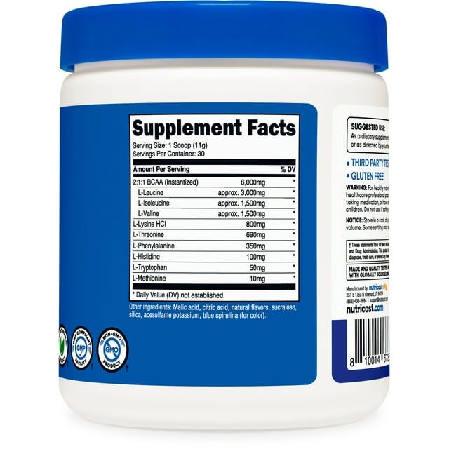 Nutricost EAA Powder 30 Servings (Blue Raspberry)- Amino Acids Supplement