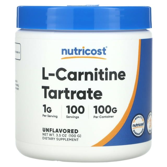 Nutricost L-Carnitine Tartrate Supplement Powder (100 Grams) - 1 Gram per Serving; 100 Servings