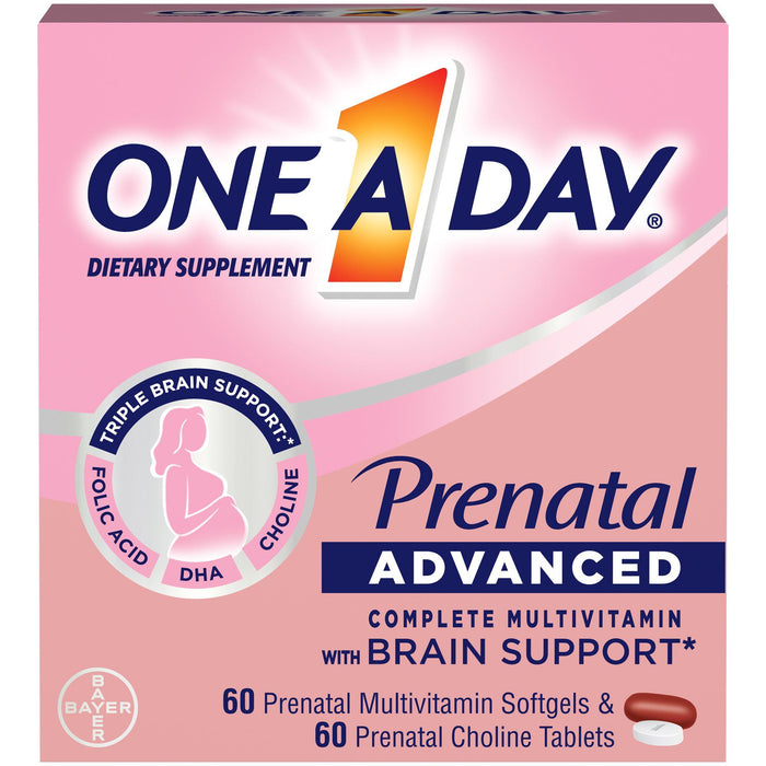 One A Day Advanced Prenatal Multivitamin with Choline; 60+60 Count