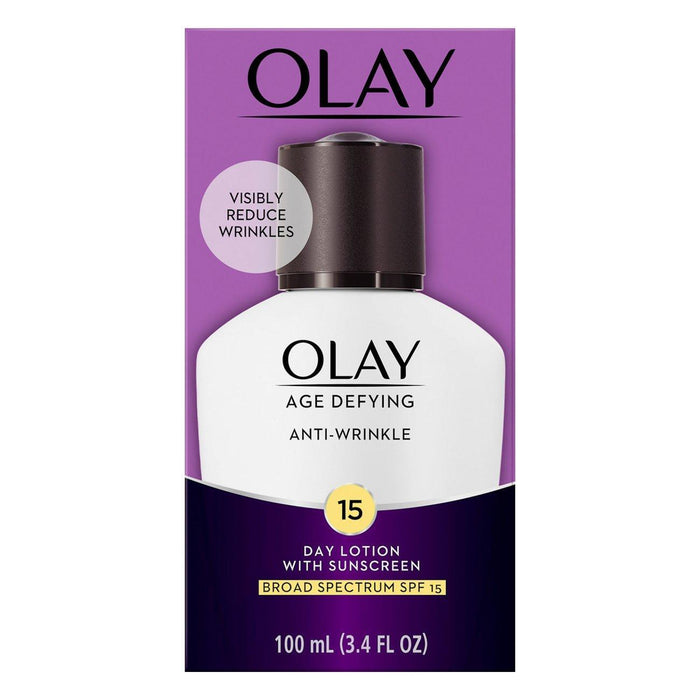 Olay Age Defying Anti-Wrinkle Day Face Lotion With Sunscreen SPF 15, 3.4 Fl Oz