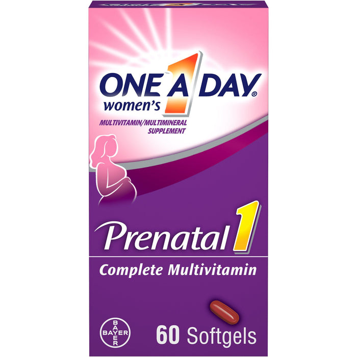 One A Day Women's Prenatal Multivitamin with Folic Acid; DHA and Iron; 60 Count