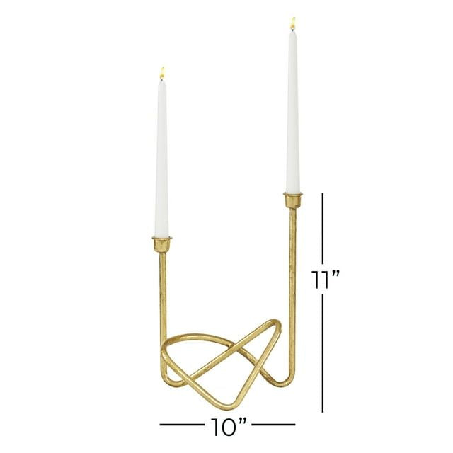 CosmoLiving by Cosmopolitan 2 Holder Gold Metal Candelabra