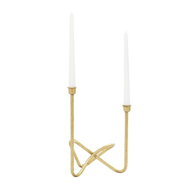 CosmoLiving by Cosmopolitan 2 Holder Gold Metal Candelabra