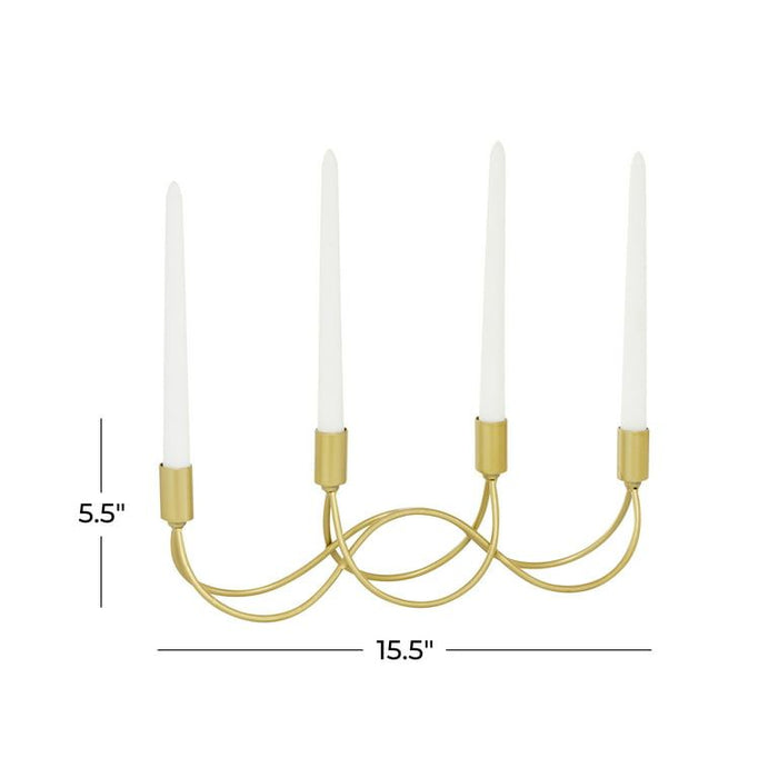 CosmoLiving by Cosmopolitan 4 Holder Gold Metal Candelabra