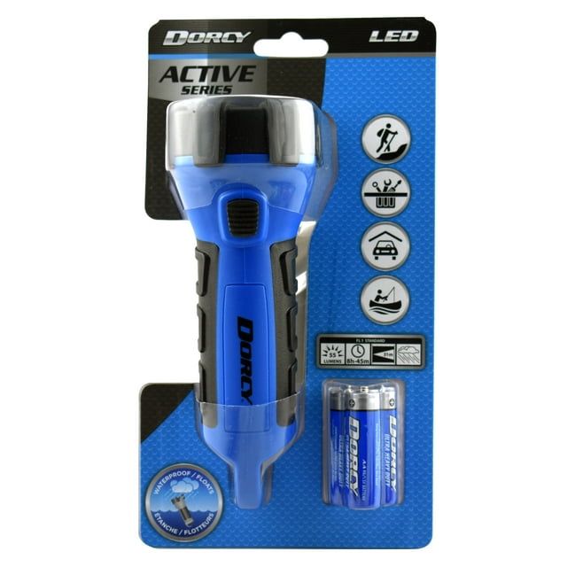 Dorcy 55 Lumen Floating Waterproof LED Flashlight with Carabineer Clip Dorcy, Blue (41-2514)