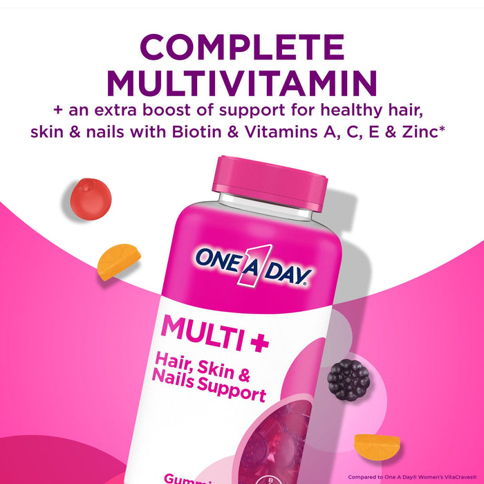 One A Day MULTI+ Hair; Skin & Nails Support Gummy Multivitamin; 120 Count