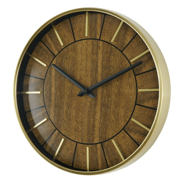 Sterling & Noble 16" Indoor Round Mid Century Modern Wall Clock