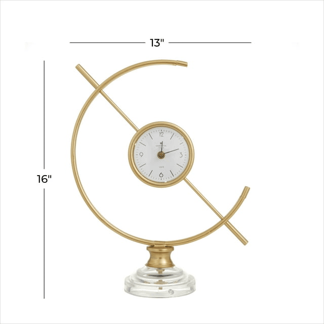 The Novogratz 16" Gold Metal Clock with Acrylic Base