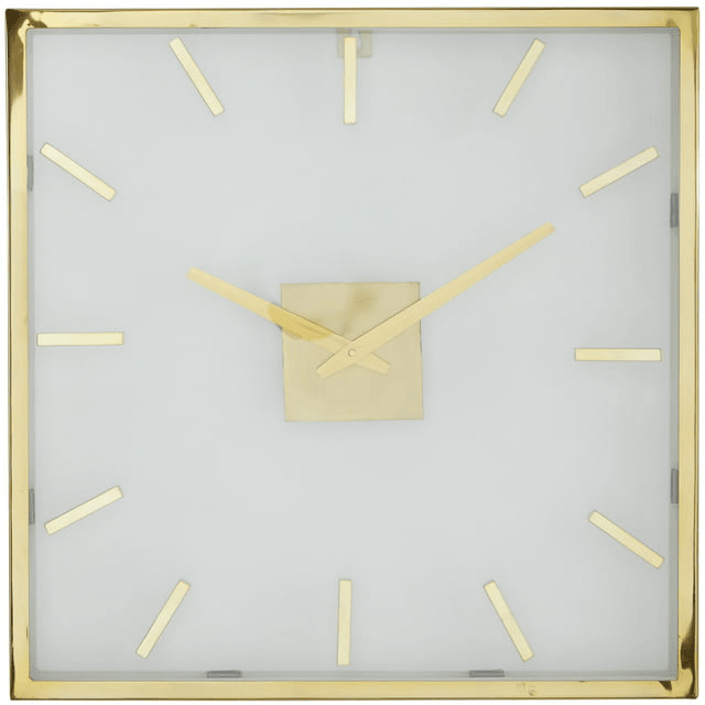 DecMode 20" Gold Stainless Steel Wall Clock with Clear Face